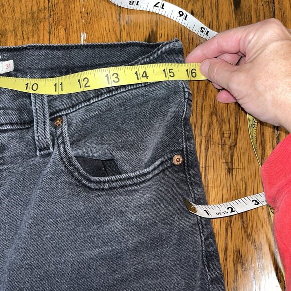 Levi's Ribcage Straight Jeans Womens 31 High Rise Ankle Denim Button Fly Black - Picture 7 of 8